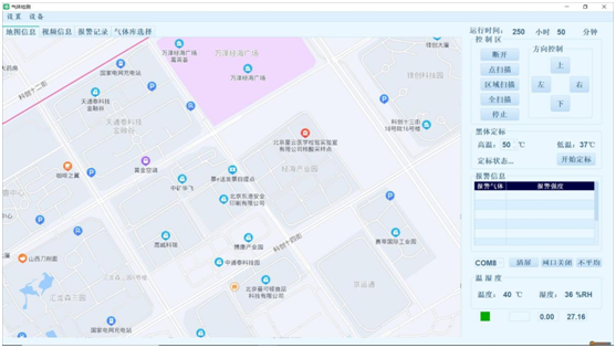 監(jiān)測區(qū)域?qū)崟r(shí)地圖位置信息顯示
